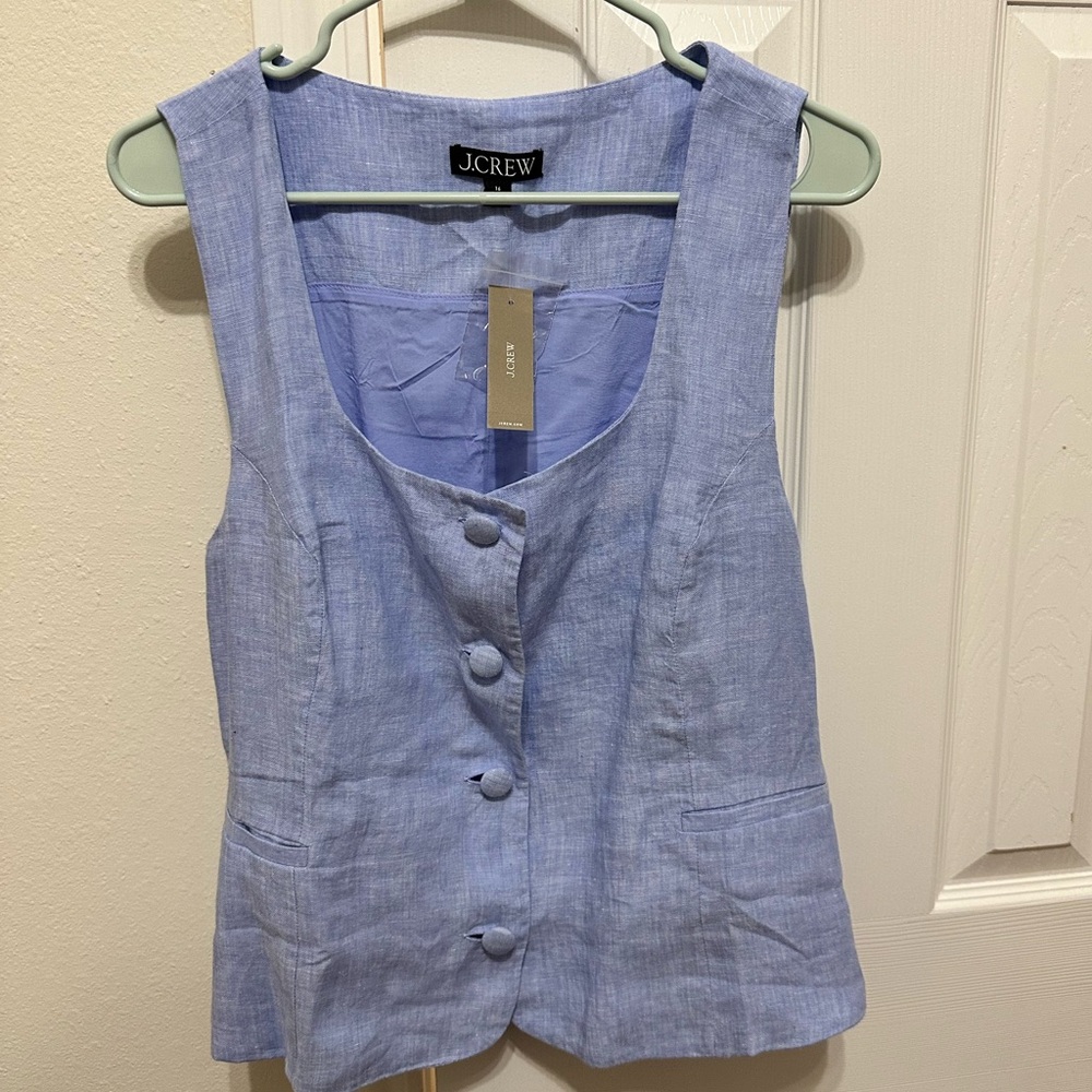 Linen suit vest